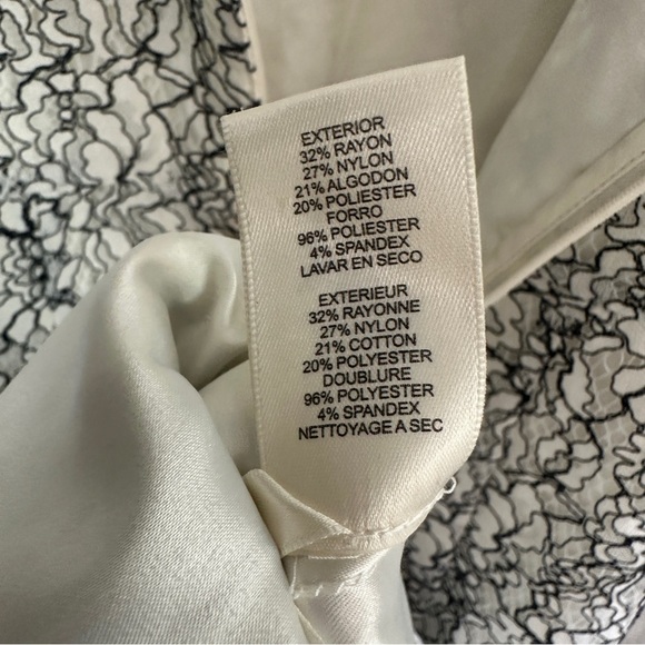 Eliza J Dress Women’s Size 4 White And Black Lace Floral Sheer Sweetheart Top - Picture 6 of 8